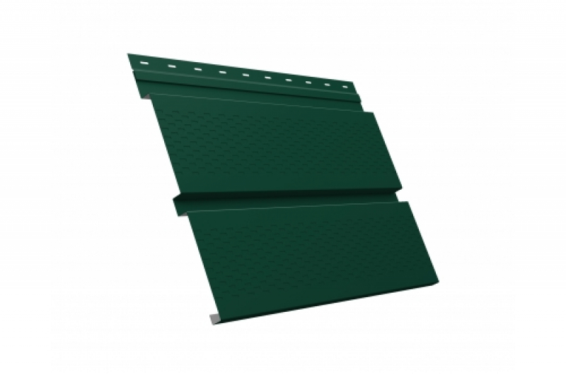 фото GrandLine софит Квадро брус с перфорацией Quarzit RAL 6005, Cuprum Steel